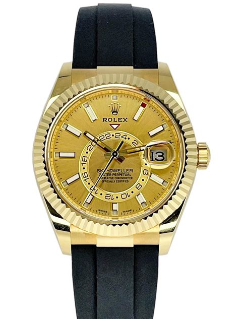 rolex sky dweller yellow gold oysterflex|Rolex oysterflex watches.